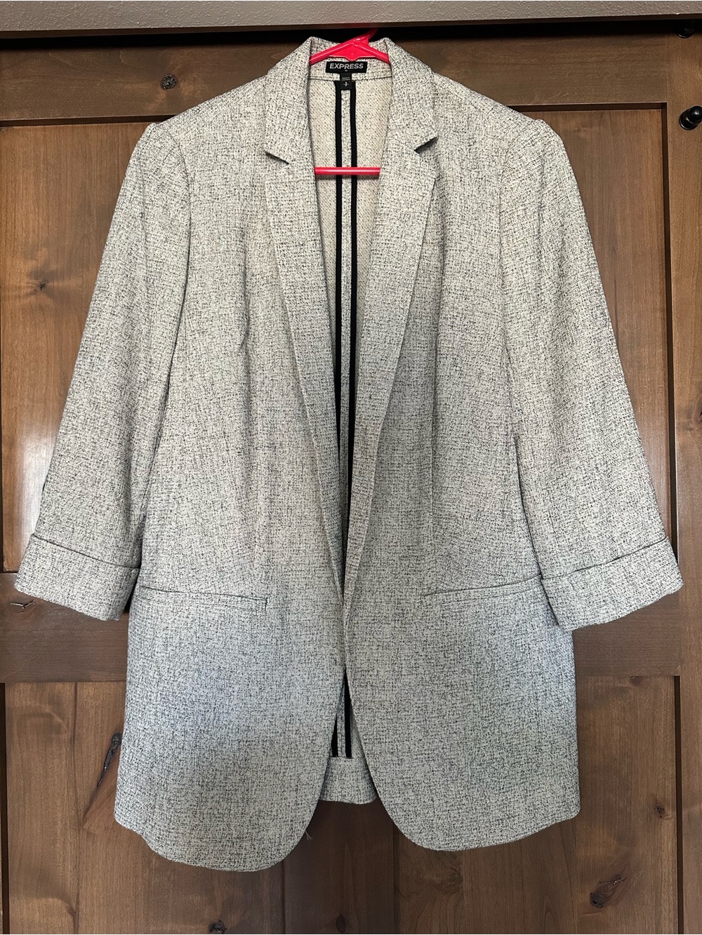 Express Light Gray Tweed Blazer